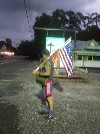 Doc Brown standing on side of road