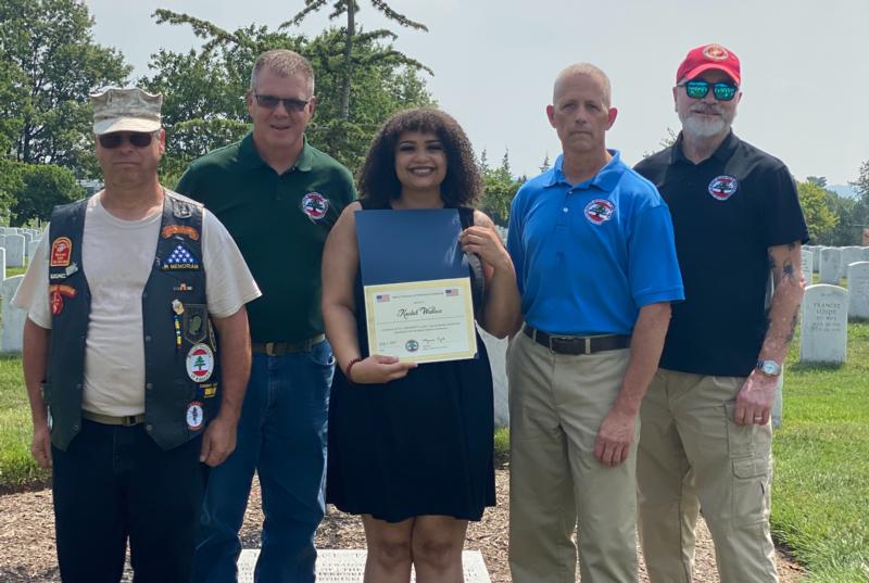 From left to right are:<br />BVA Veteran (1/8), Kevin Ayres (BVA VP), Kaelah Wallace, Myron Kyle (BVA President), and Richard Truman (BVA Board & Membership Chair)