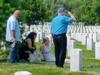 Kaelah Wallace and family at her Great Grandmother's grave